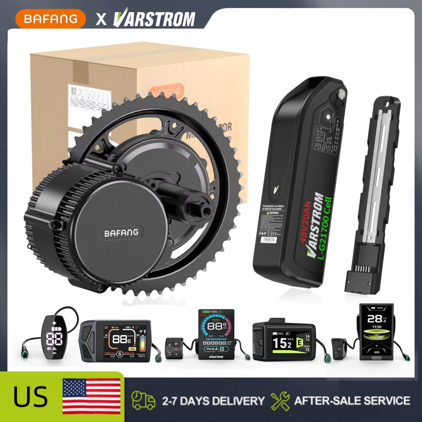 Bafang Bbs02B 48V 750W Mid Drive Kit - [Stock US] Kits de conversion de